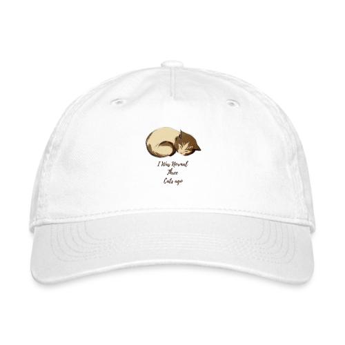 I Was Normal Three Cats Ago Funny Cat T-Shirt - Organic Baseball Cap
