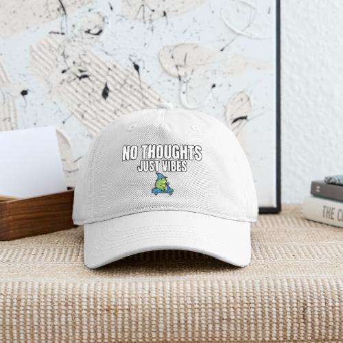 No Thoughts Just Vibes Funny Frog Shirt - Organic Baseball Cap