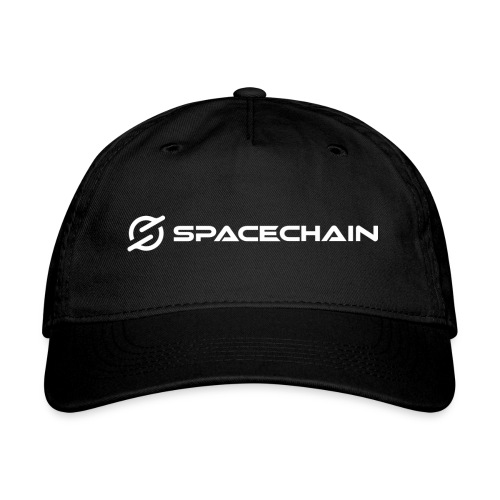 SpaceChain logo (white) - Organic Baseball Cap