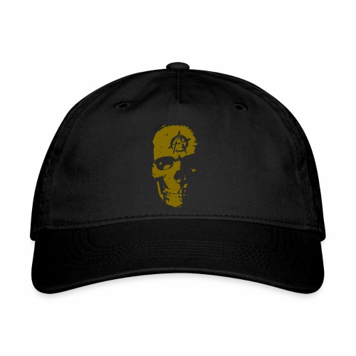 Anarchy Skull Gold Grunge Splatter Dots Gift Ideas - Organic Baseball Cap