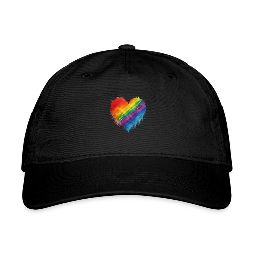 Watercolor Rainbow Pride Heart - LGBTQ LGBT Pride - Organic Baseball Cap