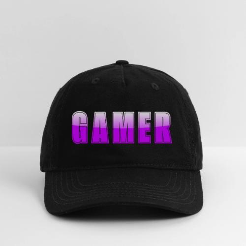 Gamer Purple Glossy Collegiate Design - Organic Baseball Cap