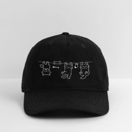 Minimalist Hanging Cats Line Art - Cute Kittens - Organic Baseball Cap