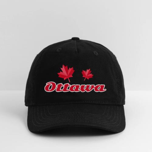 Ottawa with two red maple leaves - Organic Baseball Cap