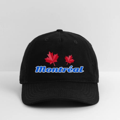 Montréal with two red maple leaves - Organic Baseball Cap