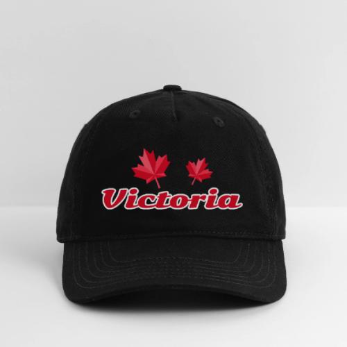 Victoria with two red maple leaves - Organic Baseball Cap