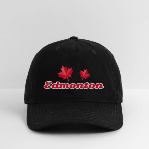 Edmonton with two red maple leaves - Organic Baseball Cap