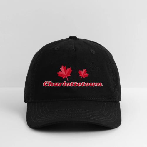 Charlottetown with two red maple leaves - Organic Baseball Cap