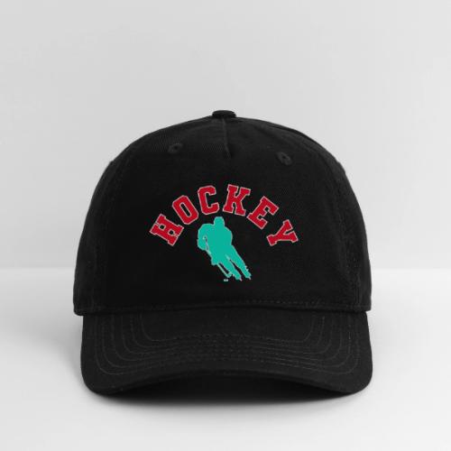 Hockey Player Silhouette - Organic Baseball Cap
