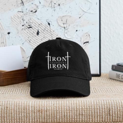 Iron Sharpens Iron - Proverbs 27:17 (White & Grey) - Organic Baseball Cap