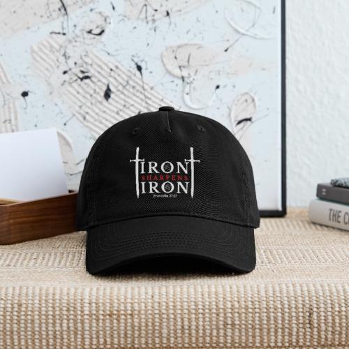 Iron Sharpens Iron - Proverbs 27:17 (White & Red) - Organic Baseball Cap