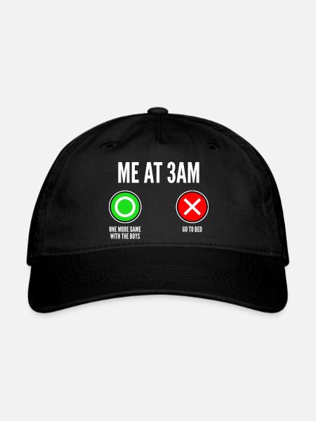 Funny Game Meme Humor Memes gift - Organic Baseball Cap - black - Front