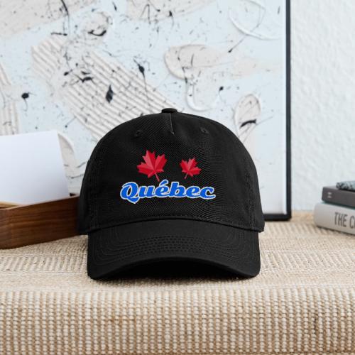 Québec with two red maple leaves - Organic Baseball Cap