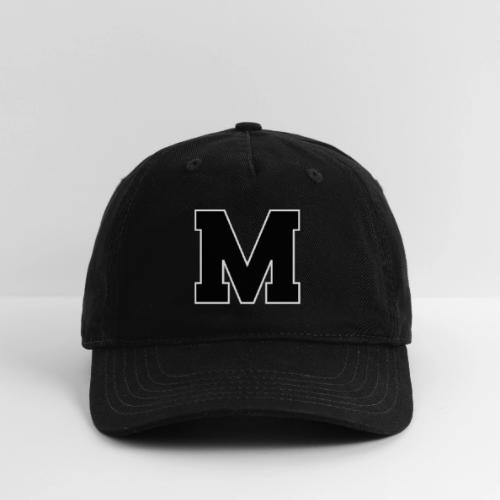 Varsity Letter M Collegiate Alphabet Art - Organic Baseball Cap