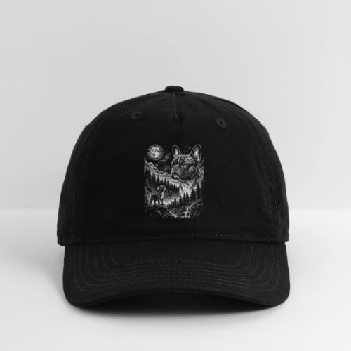 Vintage French Bulldog Moon Howling Tee - Organic Baseball Cap