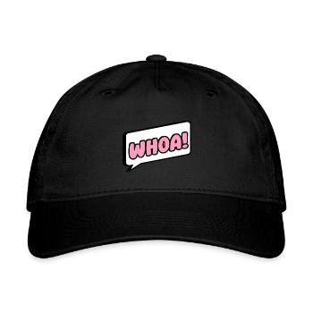 woah surprise - Organic Baseball Cap - black - Front