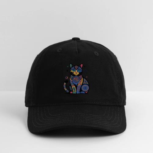 Vibrant Geometric Cat Mandala - Organic Baseball Cap