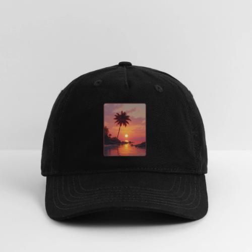 Tropical Beach Sunset Palm Design - Organic Baseball Cap