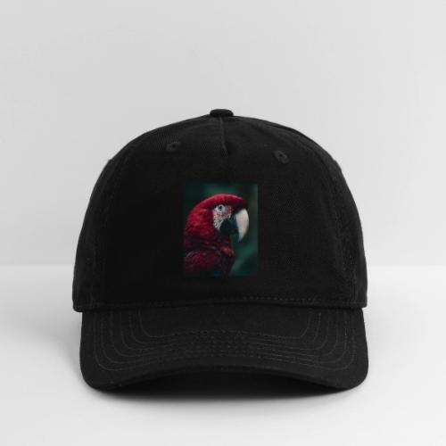 Red Green Macaw Bird Portrait Design - Organic Baseball Cap
