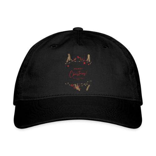 Merry Christmas Typography Design - Organic Baseball Cap