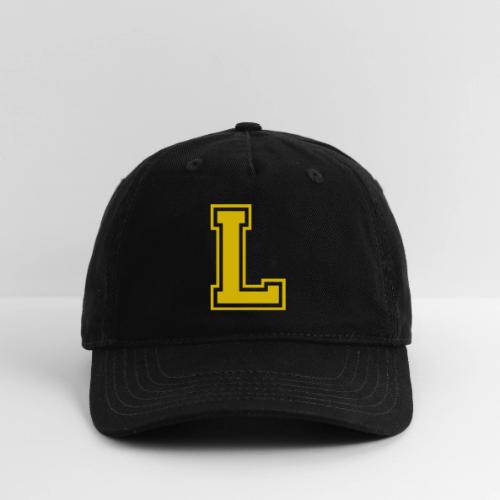 Letter L – Capital Athletic Alphabet Monogram - Organic Baseball Cap