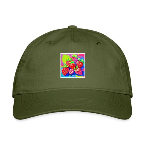 Pop Art Strawberries - Organic Baseball Cap