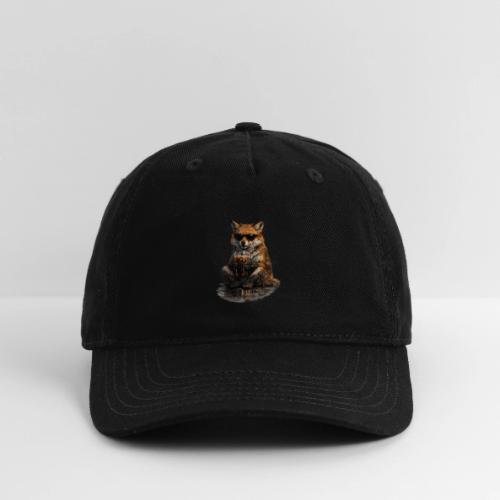 Cool Red Fox Wearing Sunglasses Drinking Coffee - Organic Baseball Cap