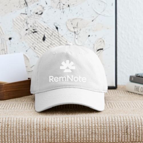 White logo with text, vertically stacked - Organic Baseball Cap