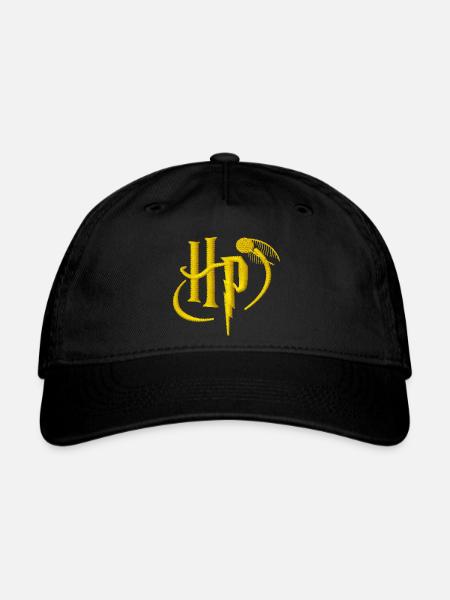 Harry Potter Small Logo Embroidery - Organic Baseball Cap - black