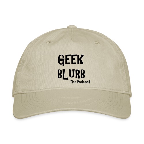 Geek Blurb (Transparent, Black Logo) - Organic Baseball Cap