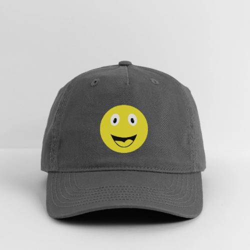 Yellow Happy Face Print - Organic Baseball Cap