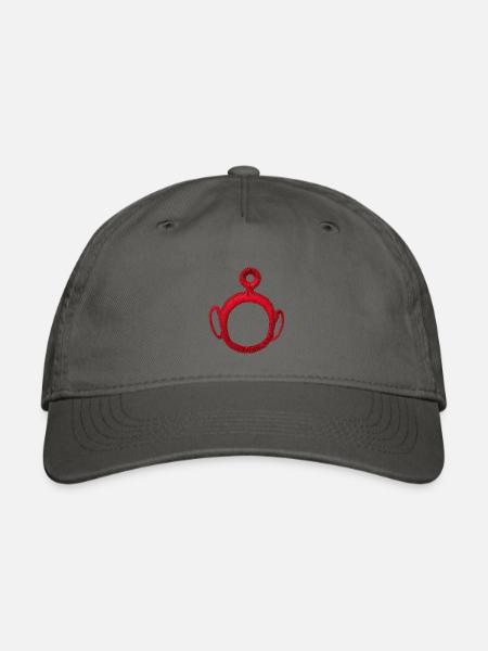 Teletubbies Po Embroidery Design - Organic Baseball Cap - charcoal - Front