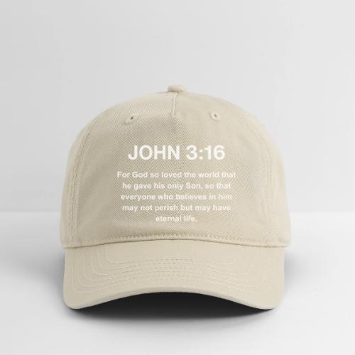 John 3:16 Christian Apparel – White - Organic Baseball Cap