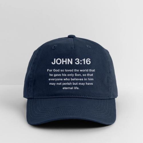 John 3:16 Christian Apparel – White - Organic Baseball Cap