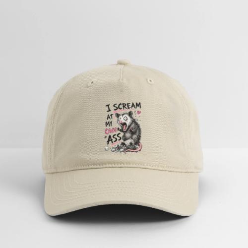 Funny Opossum Screaming Graphic Tee - Organic Baseball Cap