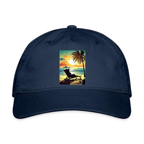 Sunset Cat - Organic Baseball Cap