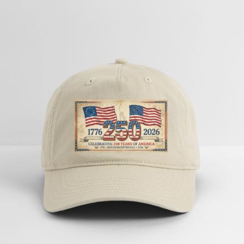 USA 250th Anniversary Flags Emblem - Organic Baseball Cap