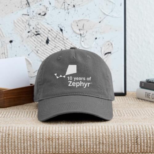 Zephyr 10th Anniversary Stacked White - Organic Baseball Cap