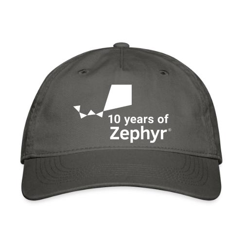 Zephyr 10th Anniversary Stacked White - Organic Baseball Cap
