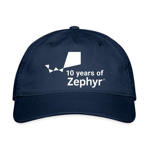 Zephyr 10th Anniversary Stacked White - Organic Baseball Cap