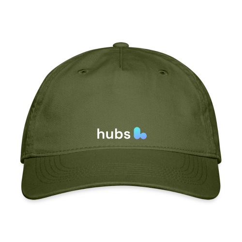 Hubs Logo White - Organic Baseball Cap