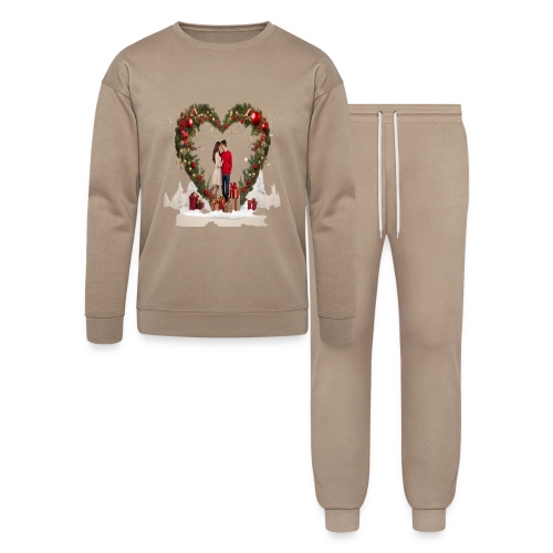 Christmas Heart Lovers, Design gift Couples Xmas - Bella + Canvas Unisex Lounge Wear Set