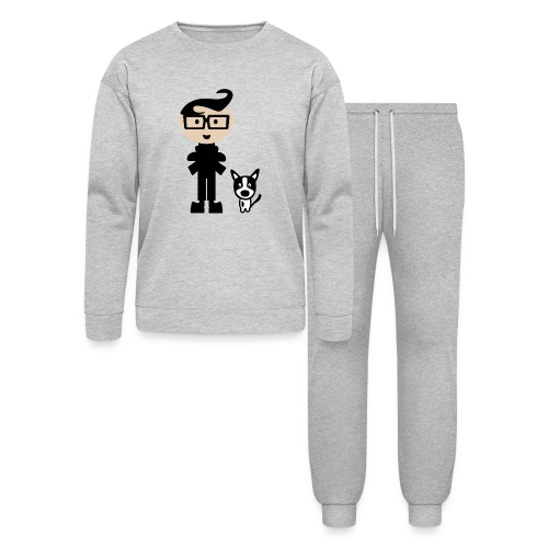 Funky Hairdo Boy and His Favorite Dog Pal - Lounge Wear Set by Bella + Canvas