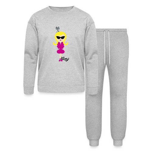 A Blonde Cutie and Her Lovely Cats - Lounge Wear Set by Bella + Canvas