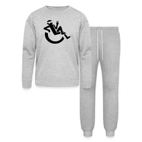 Happy weelchair user with peace sign, disability # - Bella + Canvas Unisex Lounge Wear Set