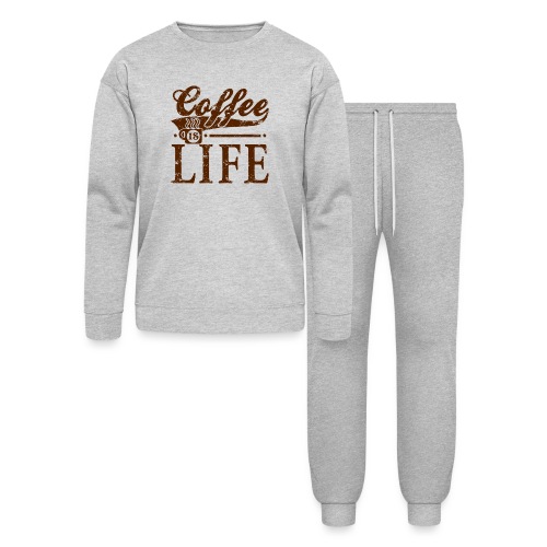 Coffee Is Life Retro Grunge Tee - Lounge Wear Set by Bella + Canvas