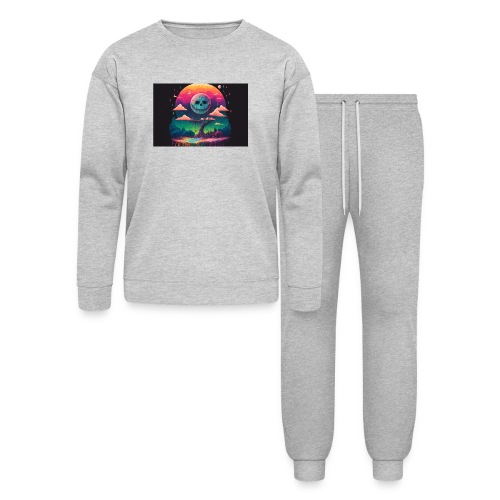 A Full Skull Moon Smiles Down On You - Psychedelic - Bella + Canvas Unisex Lounge Wear Set