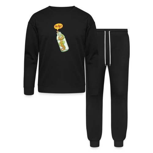 Seahorse trapped in plastic bottle asking for help - Bella + Canvas Unisex Lounge Wear Set