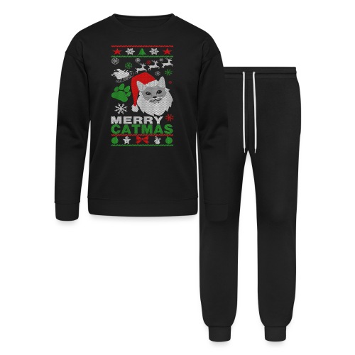 Merry Catmas Ugly Christmast Shirts - Bella + Canvas Unisex Lounge Wear Set