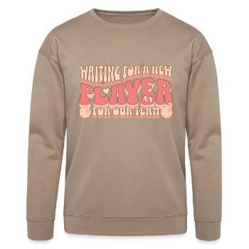 Groovy Basketball Pregnancy Announcement - Bella + Canvas Unisex Sweatshirt - tan - Front